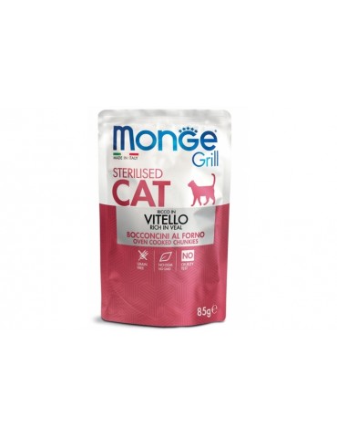 MONGE GRILL CAT STERILISED BUSTE VITELLO 85GR