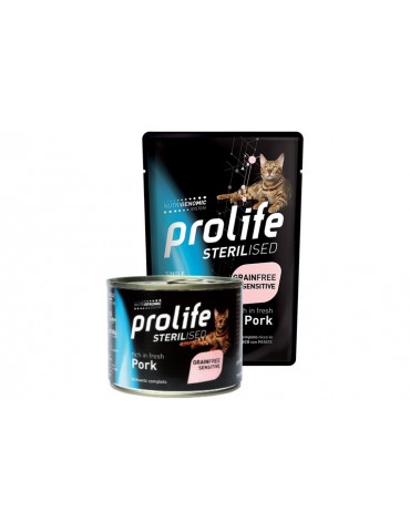 PROLIFE CAT STERILISED SENS. GRAIN FREE MAIALE 85GR